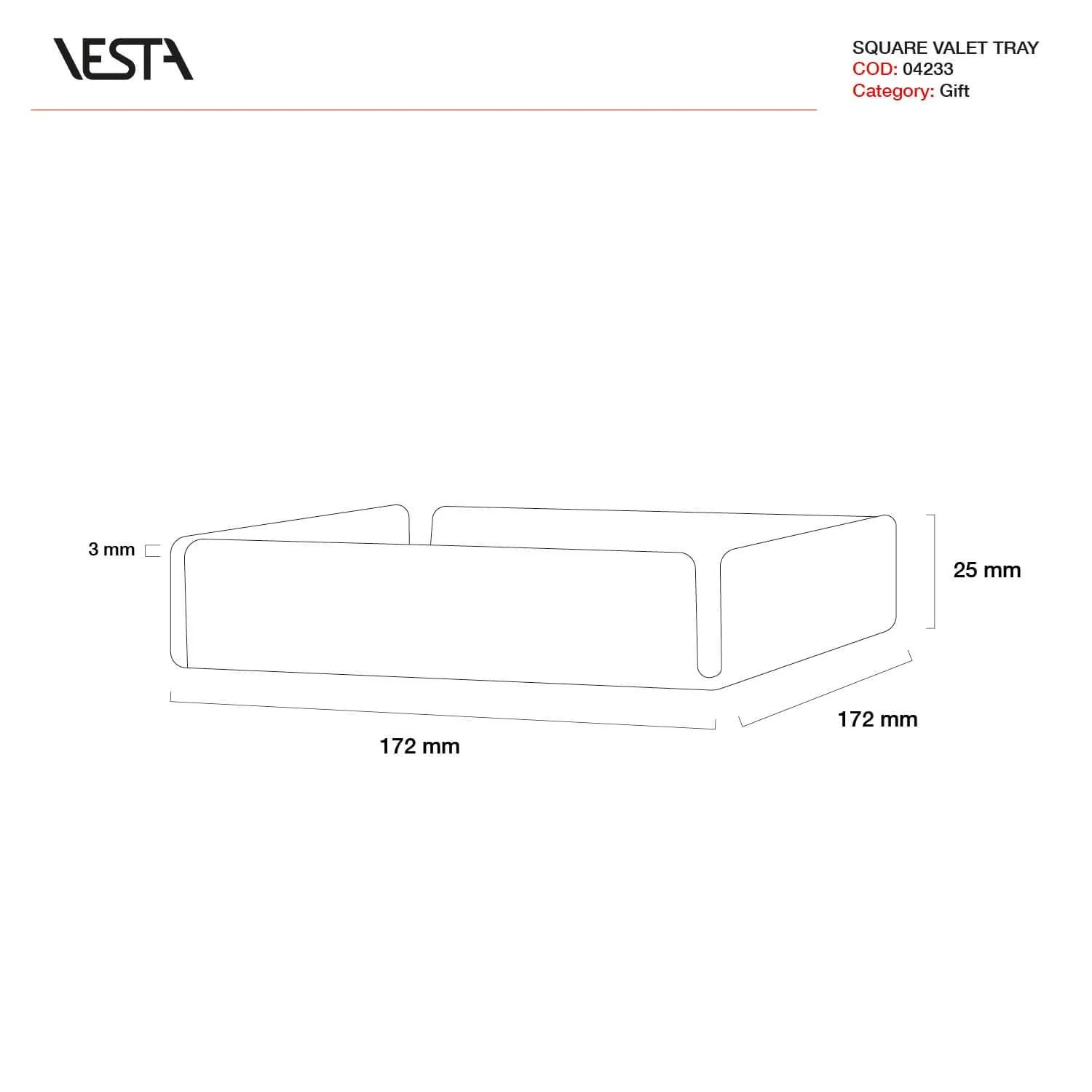 Vuotatasche quadrato in cristallo acrilico By Vesta - Image 17