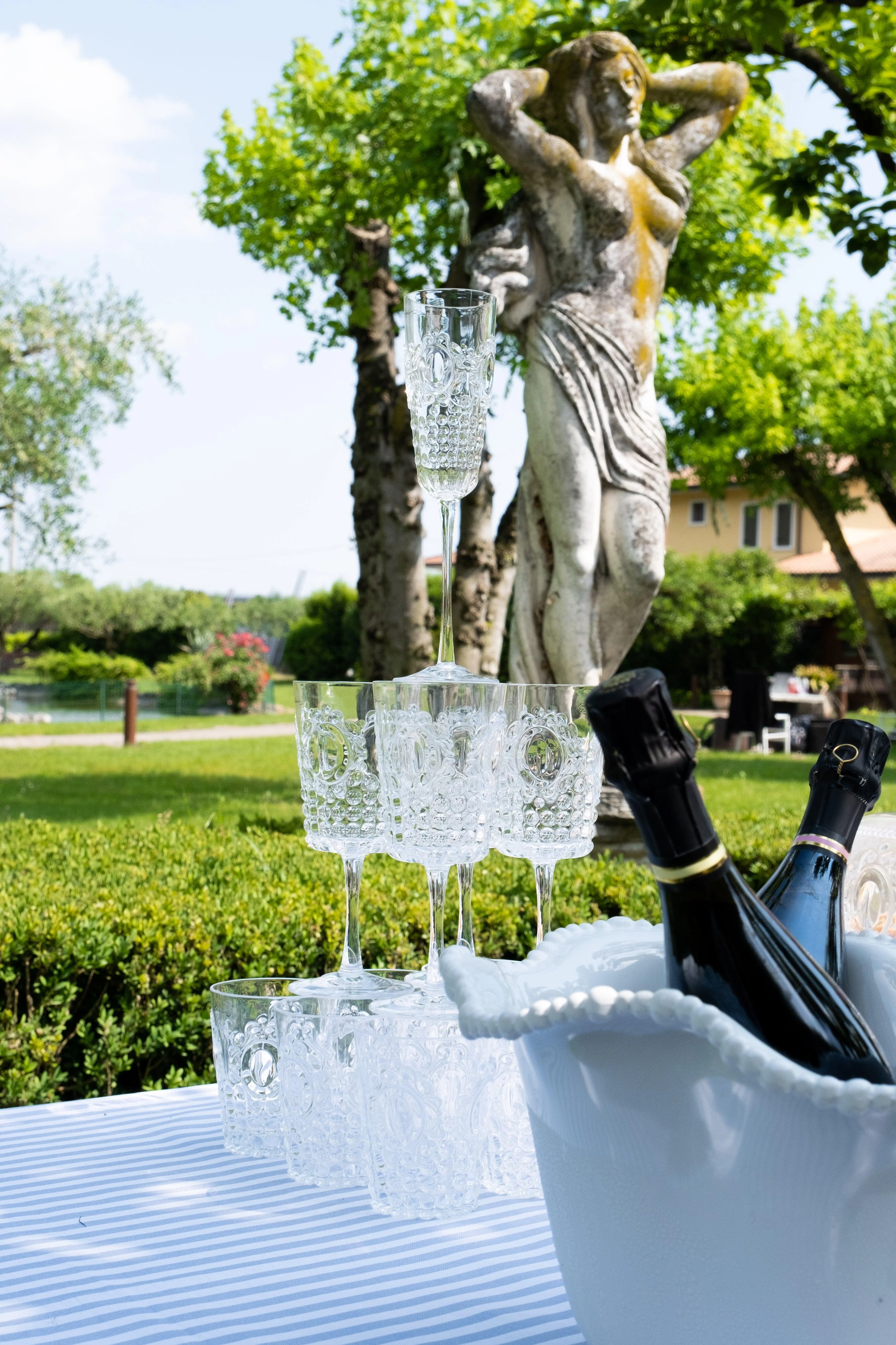 Set 4 Flute + Secchiello Champagne trasparente Baroque&Rock Baci Milano - Image 5