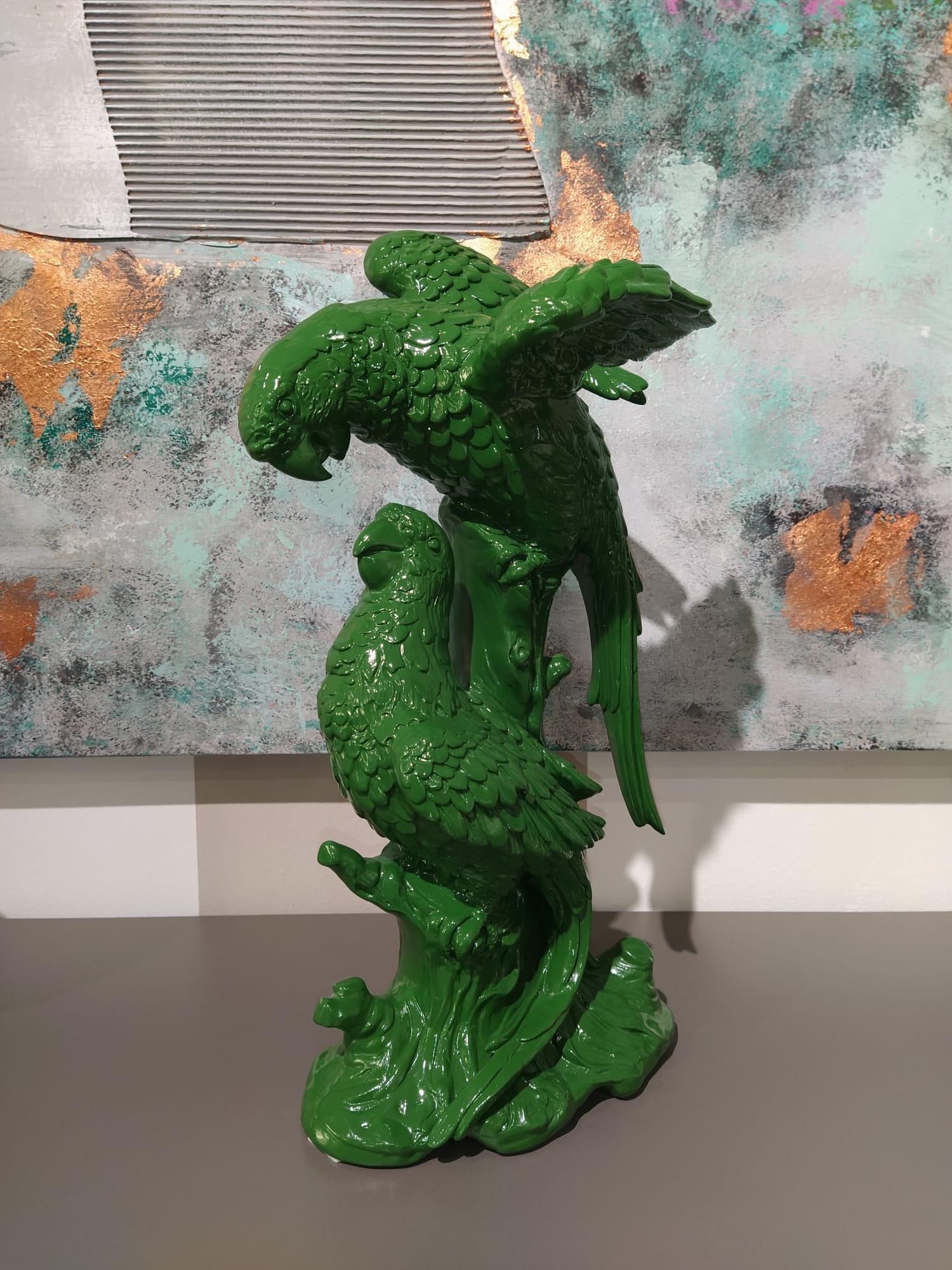 Scultura ceramica Parrots Couple Abhika - Image 3