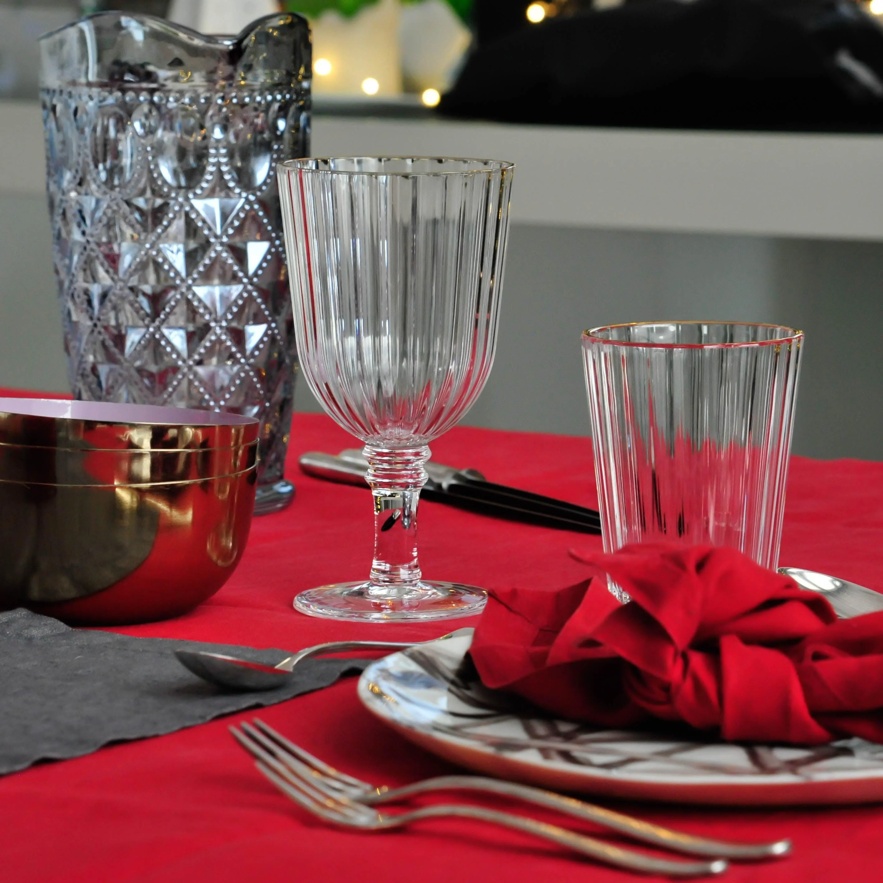 Set 2 Calici bordo oro in acrilico a rilievo 460 ml WD Lifestyle - Image 6