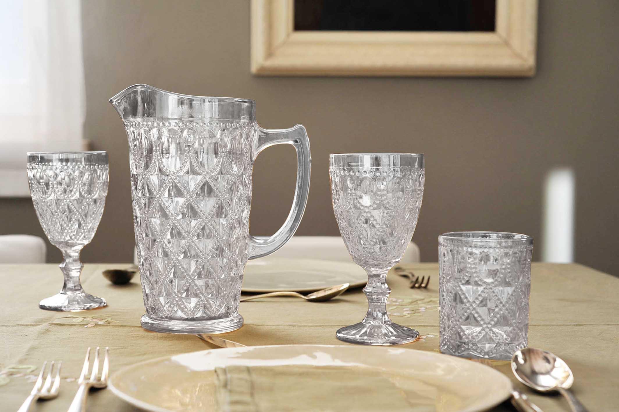 Set 4 pz. Bicchieri in vetro con decoro a rilievo 300 ml WD Lifestyle - Image 10