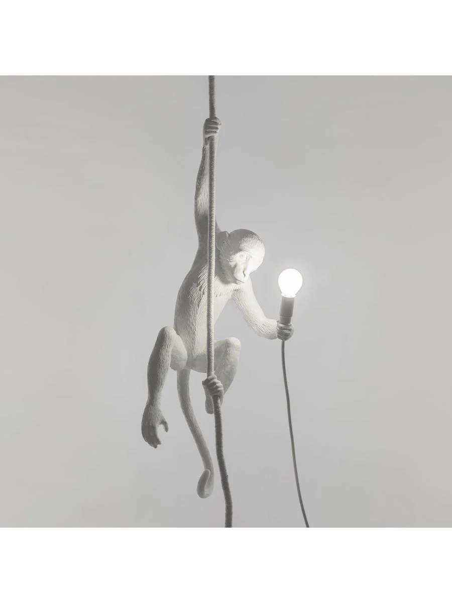Lampada Resina Sospensione Monkey Swing White SELETTI - Image 4