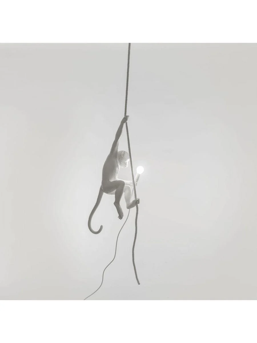 Lampada Resina Sospensione Monkey Swing White SELETTI - Image 5
