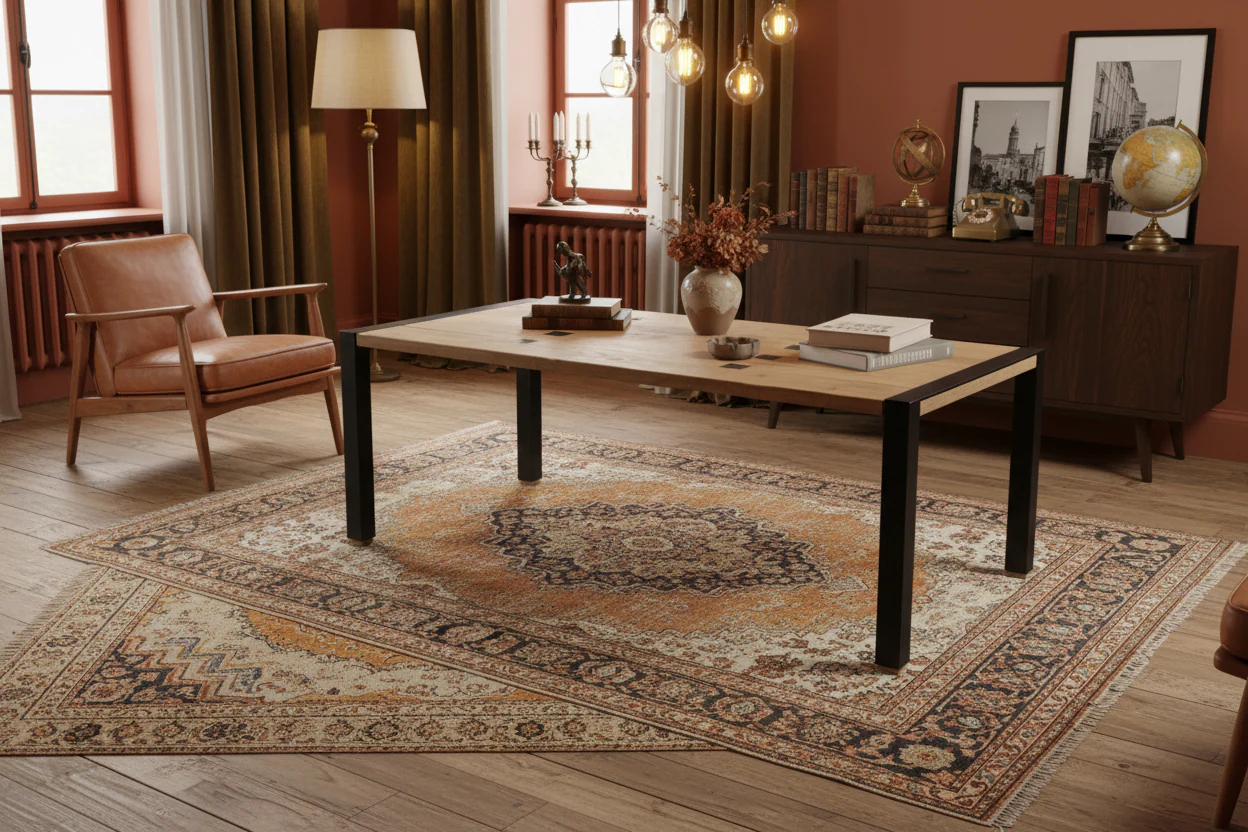 Tavolo Rettangolare in Legno Massello Dialma Brown - Image 3